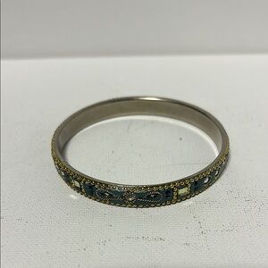 Elegant Gold and Blue Bracelet with Intricate Design
